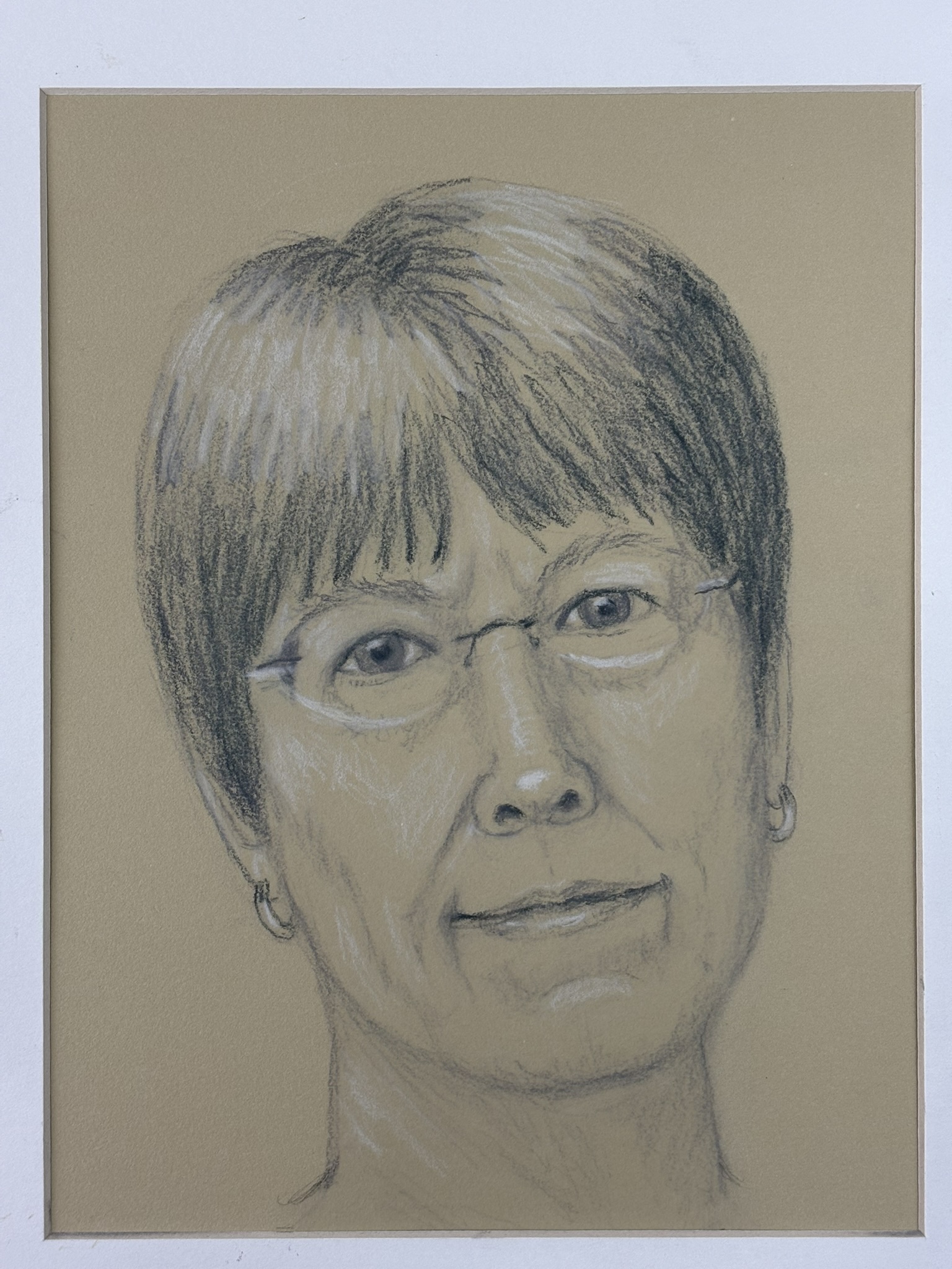 Bonnie's self portrait, 14x11 inches, pastel on paper
