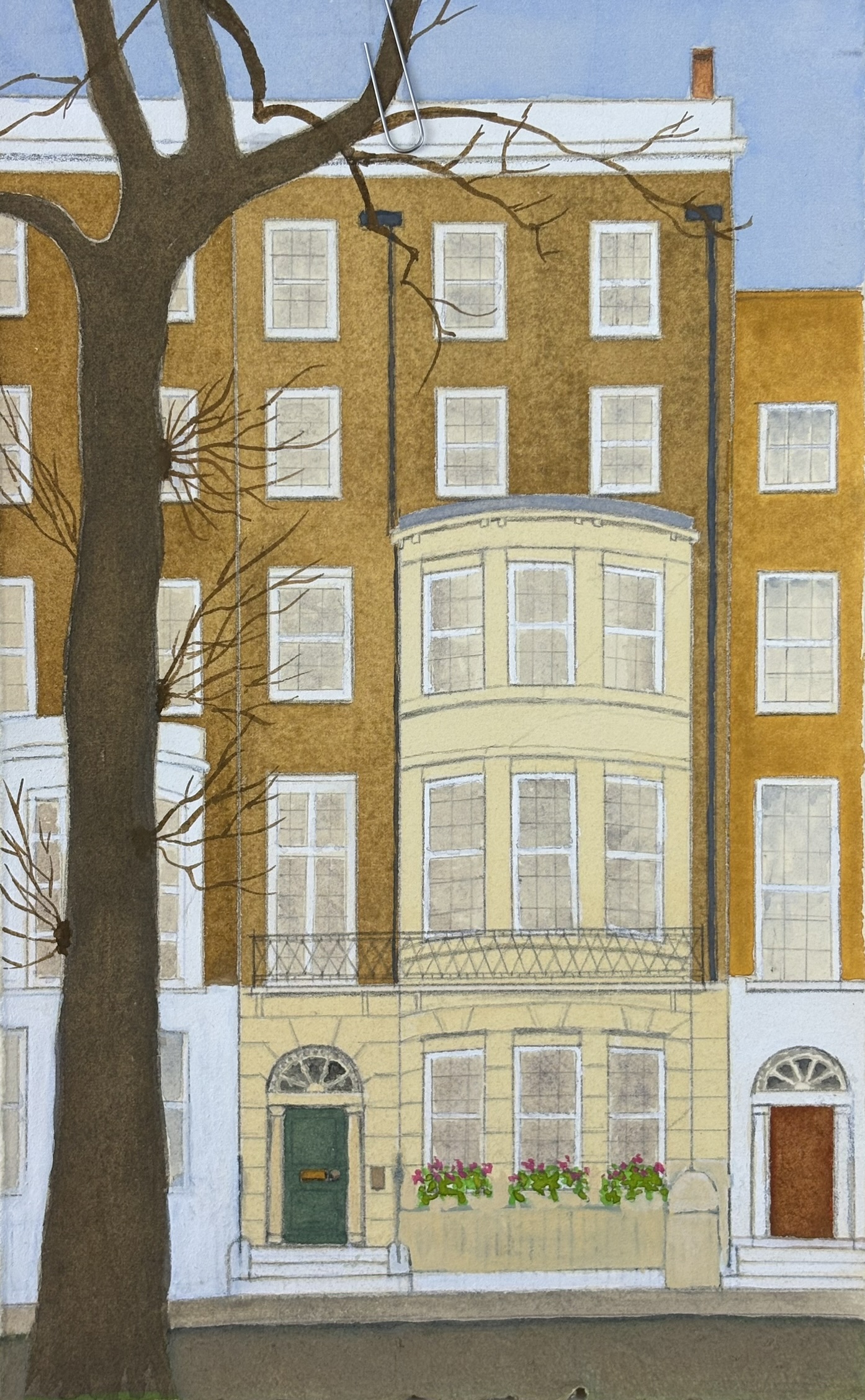 Building facade, 10x6 inches, watercolor on paper