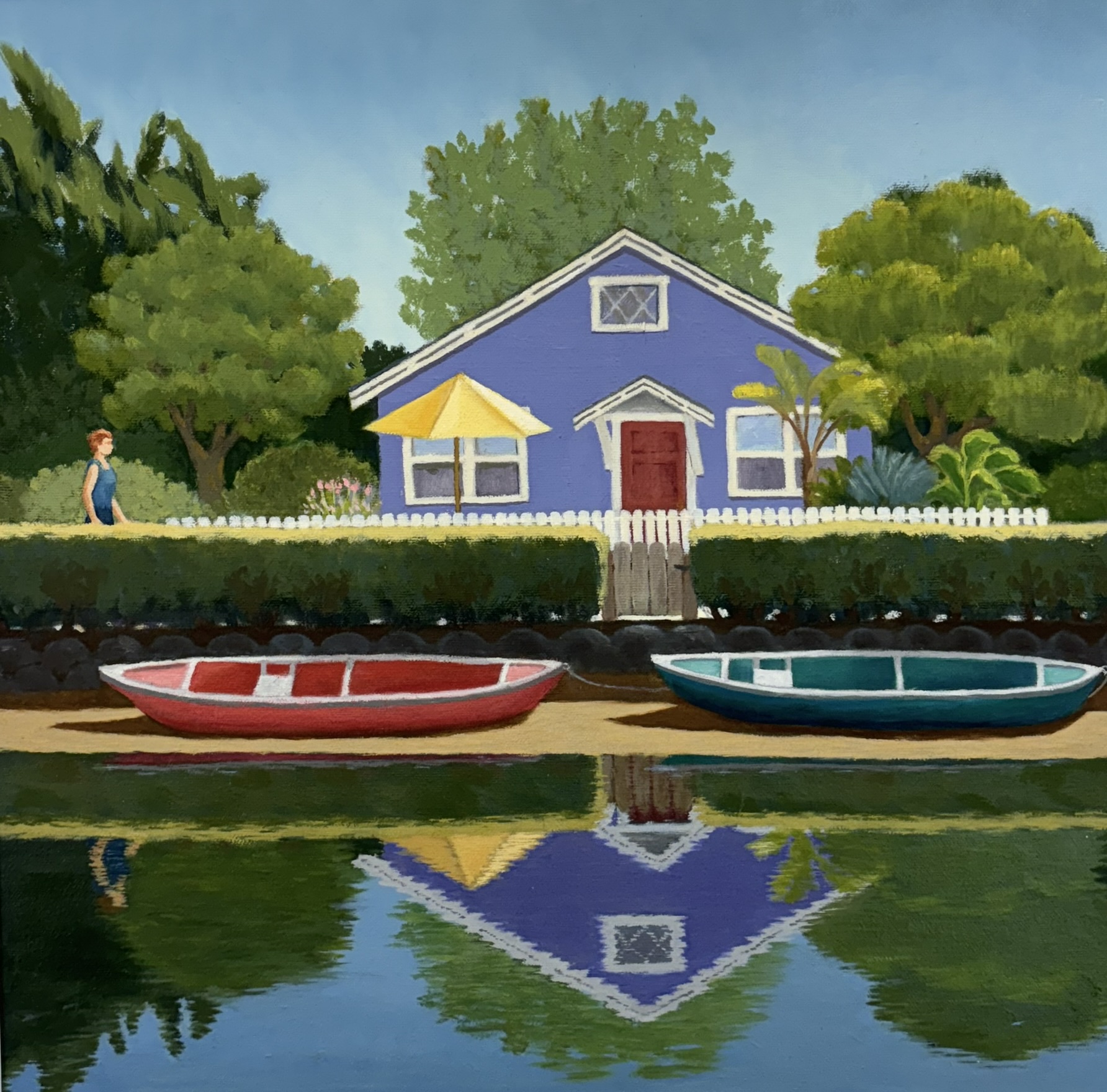 Canal Venice CA, 15x15 inches, oil on canvas